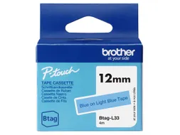 Brother BTAG-L33 labelprinter tape Blauw op lichtblauw
