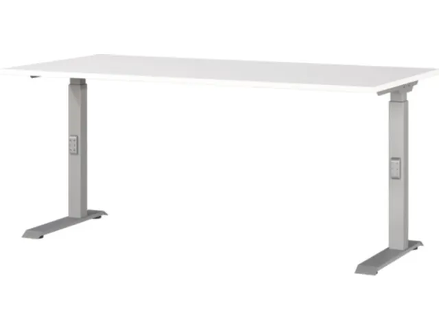 In hoogte verstelbaar bureau,HxBxD 680-910x1600x800mm,blad wit