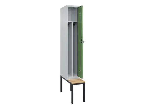 locker met bank,voor scheiding van kleding,HxBxD 2120x300x815mm,1vak