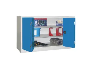 Vouwdeurkast 1000x1500x600mm 2legborden Verzinkt Ral7035 Front Ral5012 - 1