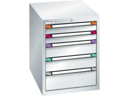 ladekast 800x605x695mm 5laden cilinderslot RAL7035 front RAL7035