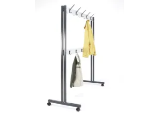 garderoberek,verrijdbaar,HxD 1800x600mm,4zwenkwielen,staal/alu,1000 mm - 5
