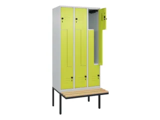 Z-garderobekast,HxBxD 2120x900x815mm,6vak,vak B 300mm,draaigrendel - 2