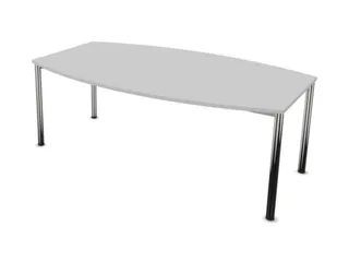 vergadertafel,HxBxD 740x2000x1200mm,vatvormig,MP-lichtgrijs - 1