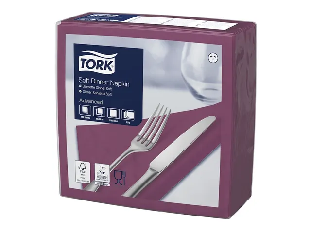 Tork 477775 Soft Dinnerservet Advanced Paars 39x39cm