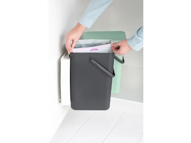 Inbouwafvalemmer Sort & Go 2x12 Liter Jade Donkergrijs