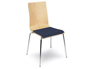 Houten Kuipstoel Zitschaal Beuken Stofbekleding Donkerblauw 4 Stuks - 1