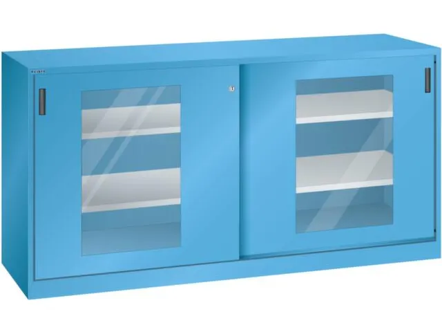 venster-schuifdeurkast HxBxD 1000x2000x580mm 4xStalen bodem RAL5012