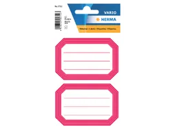 Boek Etiket Herma 5712 82x55mm Rode rand gelinieerd 12 stuks