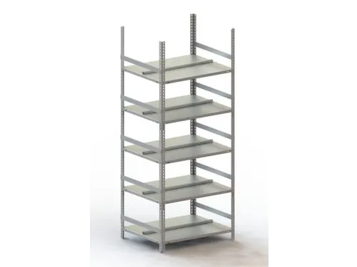 Schroefstelling Basisveld Ral7035 1850x754x604mm 5legborden 80kg