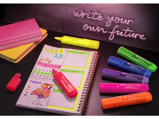 Markeerstiften Faber-Castell 46 Neon 8 stuks in karton etui - 3