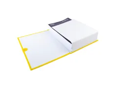 Map uitrekbare rug balacronkaft en Klittenband Geel 24x32cm A4