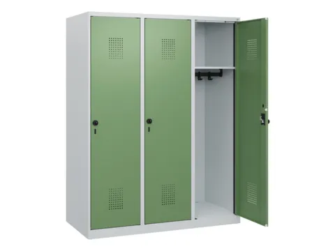 schoollocker,HxBxD 1530x1200x500mm,3vak,vak B 400mm,draaigrendel