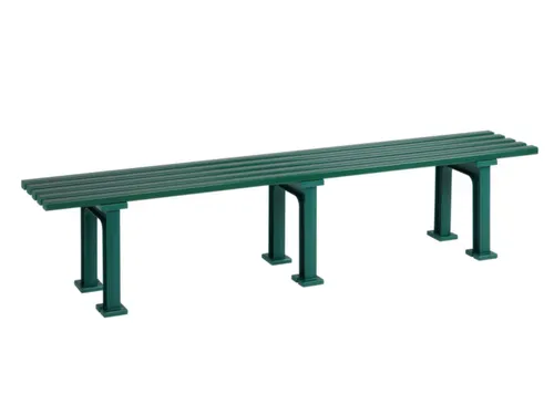 Kunststofbank 415x2000x370mm Zit H 415mm 5 Latten 3 Pootstellen Groen