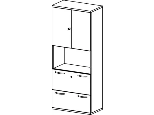 kantoorkast HxBxD 1920x800x430mm romp grafiet decor front onyxgrijs