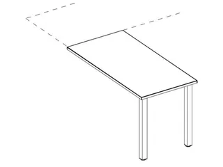 aanbouwtafel,i.h.v.,HxBxD 720-840x800x600mm,CC-zwart - 2