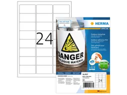 HERMA 9537 Weervast Outdoor folie-etiket A4 63,5x33,9mm Wit 960 stuks