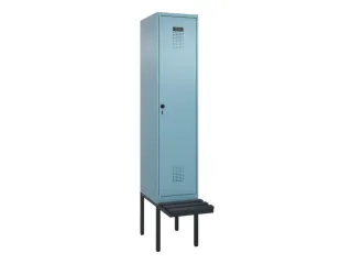 locker met bank,voor scheiding van kleding,HxBxD 2120x400x815mm,1vak - 2