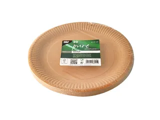 Papstar Pure Bord rond 23cm FSC karton bruin 20 stuks - 2