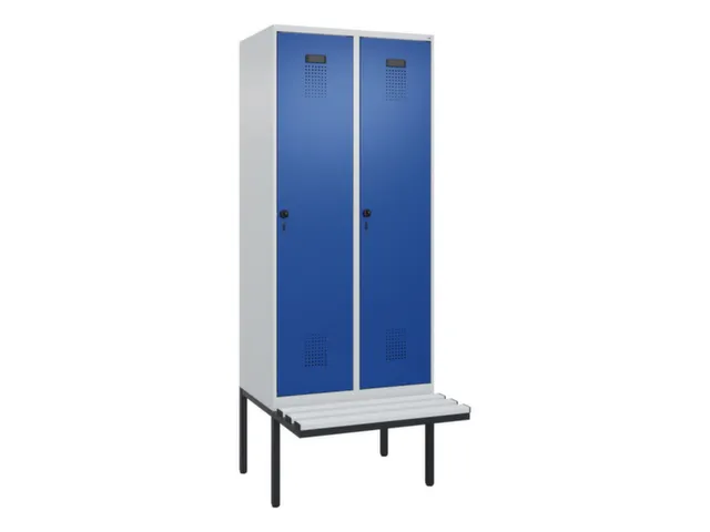 locker met bank,voor scheiding van kleding,HxBxD 2120x800x815mm,2vak