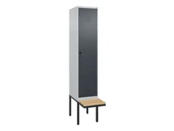 locker met bank,HxBxD 2120x400x815mm,1vak,vak B 400mm,draaigrendel
