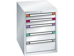 ladekast 800x605x695mm 5laden cilinderslot RAL7035 front RAL7035