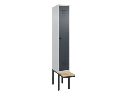 locker met bank,HxBxD 2120x300x815mm,1vak,vak B 300mm,draaigrendel