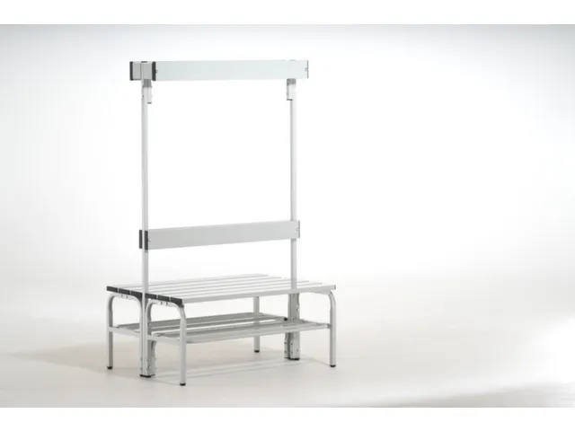 banc double HxLxP 1650x1015x725mm barres alu structure acier RAL7035