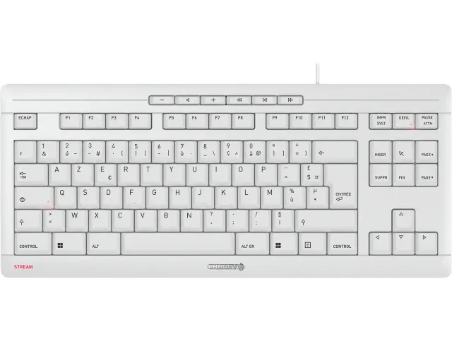 Clavier CHERRY STREAM TKL blanc/gris AZERTY FR