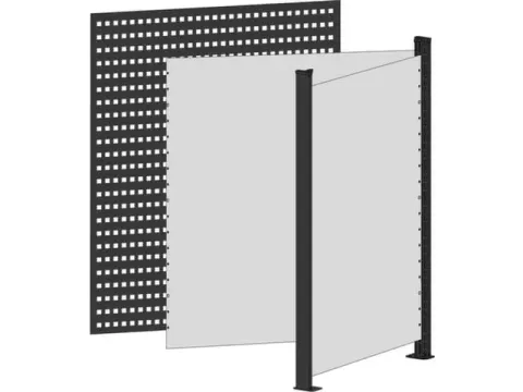 OUTLET balie-set hoekmodule HxBxD 1007x780x636mm front zwart/lichtgrij