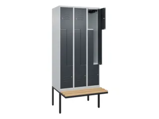 Z-garderobekast,HxBxD 2120x900x815mm,6vak,vak B 300mm,cil.-slot - 2