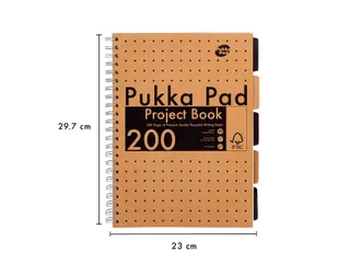 Projectboek Pukka Pad Kraft A4 lijn 5-tabs 200 pagina's 80gr - 4