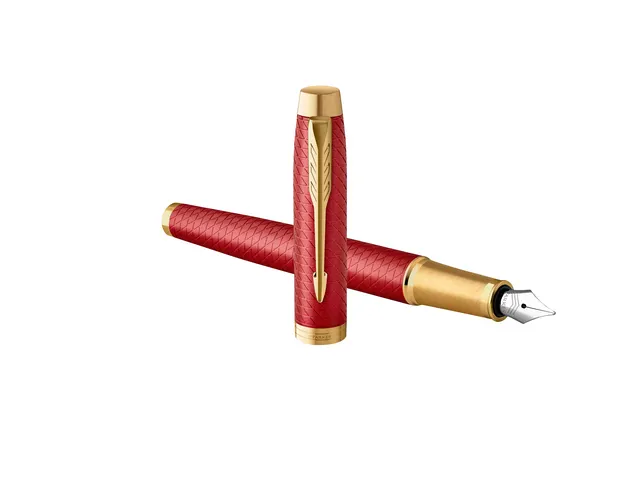 Vulpen Parker IM Premium Red Lacquer GT Finish Fijn Blauwe inkt