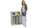 Afvalverzamelstation 3x30 Liter Romp Ral7035 Ral7016/ral1003/ral5010