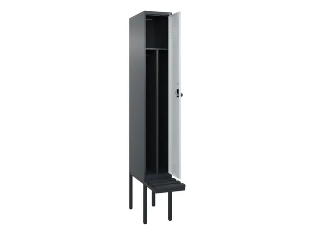 locker met bank,voor scheiding van kleding,HxBxD 2120x300x815mm,1vak