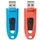 SanDisk Ultra USB Stick 64GB Blauw,Rood Duo Pack