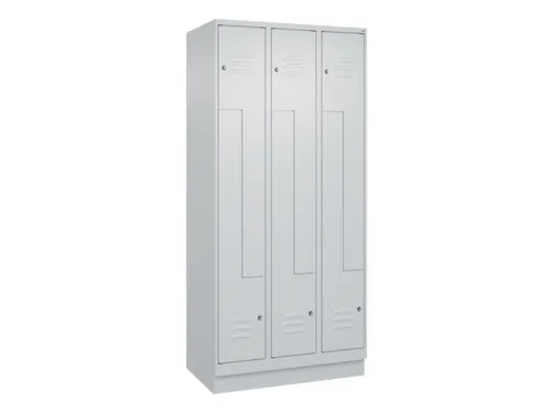Z-garderobekast,HxBxD 1950x900x500mm,vak B 150/300mm,cil.-slot,sokkel