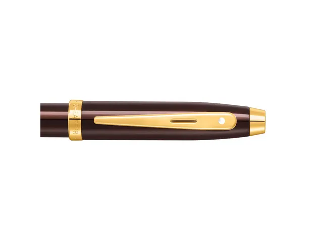 Set cadeau Stylo à bille Sheaffer 100 9370 brun brillant ton or avec