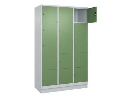 lockerkast,HxBxD 1950x1200x500mm,3x5vakken,vak B 400mm,cil.-slot