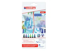 Viltstift Brushpen Edding 4535 Porselein Koele Kl Etui à 6 Stuks