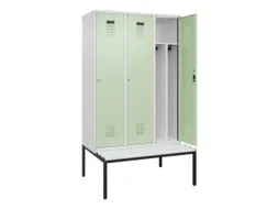 locker met bank,voor scheiding van kleding,HxBxD 2120x1200x815mm,3vak