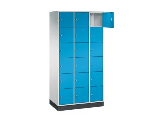 lockerkast,RAL 7035/RAL 5012,HxBxD 1950x920x500mm,3x6vakken,cil.-slot - 1