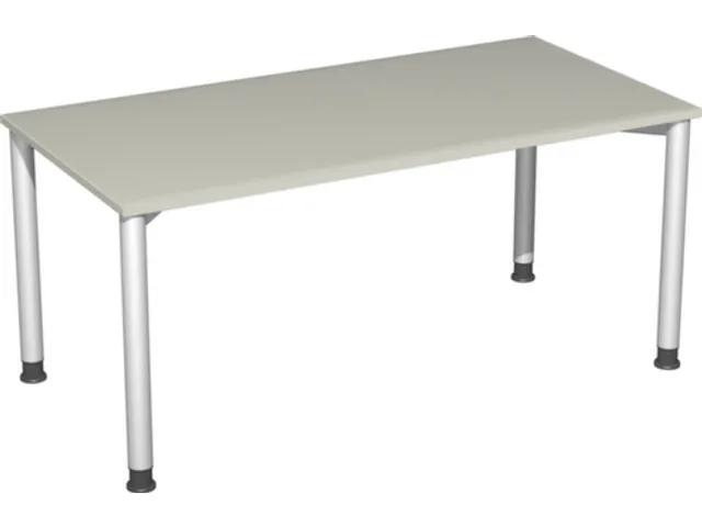 Bureau 4-Poot Hxbxd 680-800X1600X800Mm Ronde Buis Lichtgrijs