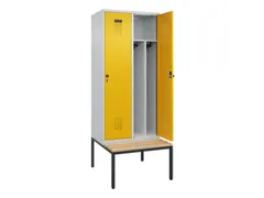 locker met bank,voor scheiding van kleding,HxBxD 2120x800x815mm,2vak