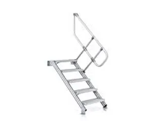 Bordestrap Bordes H 1 25m 5treden Trede B 800mm 60° Helling Aluminium - 2