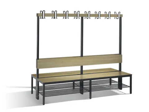 omkleedbank,HxLxD 1710x2000x760mm,HPL eiken-sereno,frame staal RAL7021