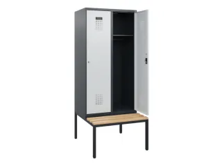 locker met bank,HxBxD 1950x800x815mm,2vak,vak B 400mm,cilinderslot - 1