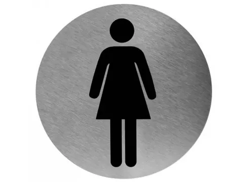 Pictogram Rond Vrouw Rvs, Ps0002cs