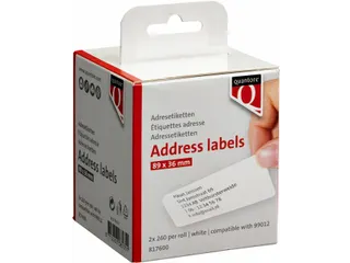 Labeletiket Quantore 99012 89x36mm Adres Wit - 1