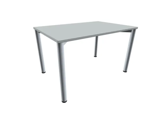 Vergadertafel Rechthoekig 72x120x80cm Lichtgrijs 4voeten Alu